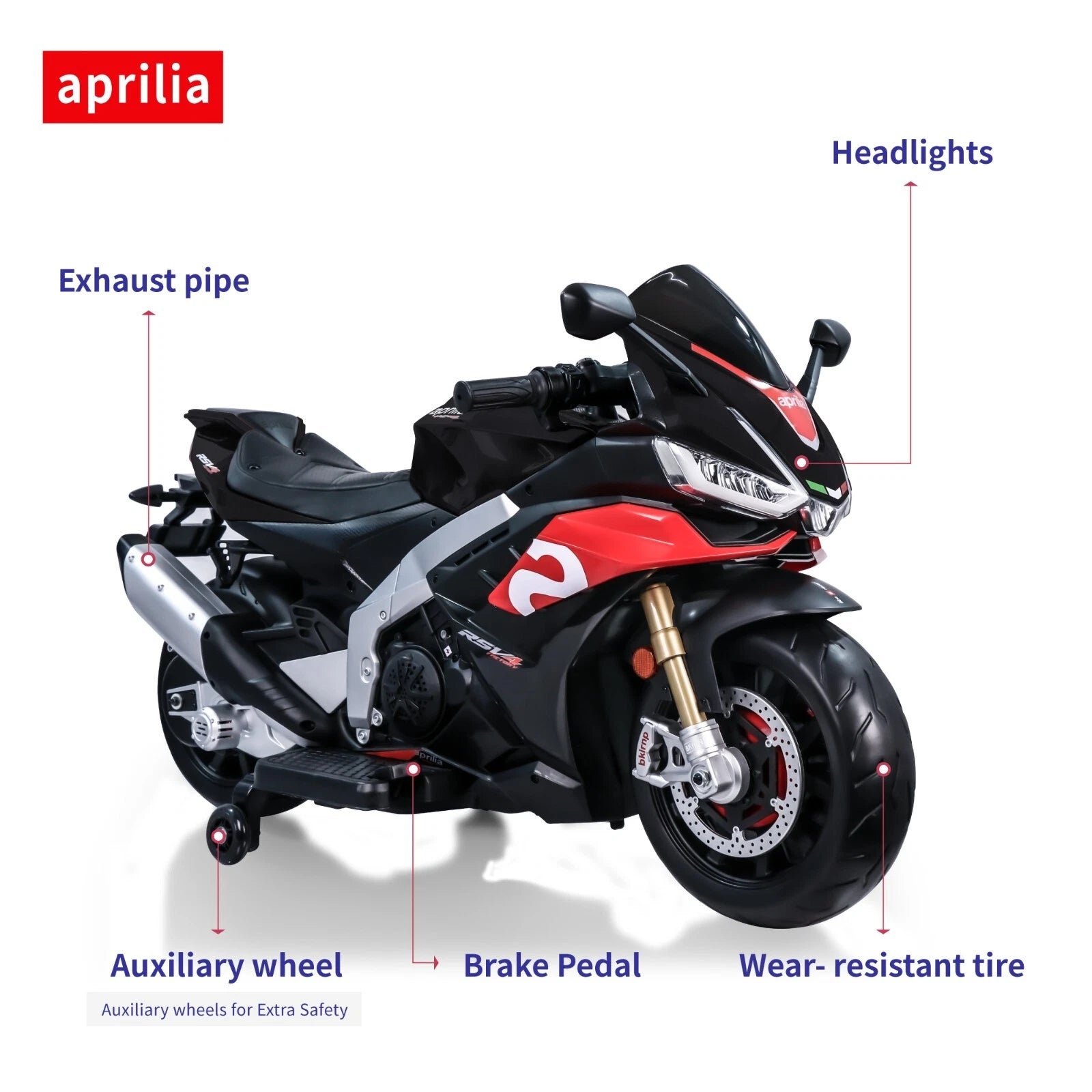 Aprilia Licensed Kids Electric Motorcycle Battery Power Dirt Bike Ride on Toy