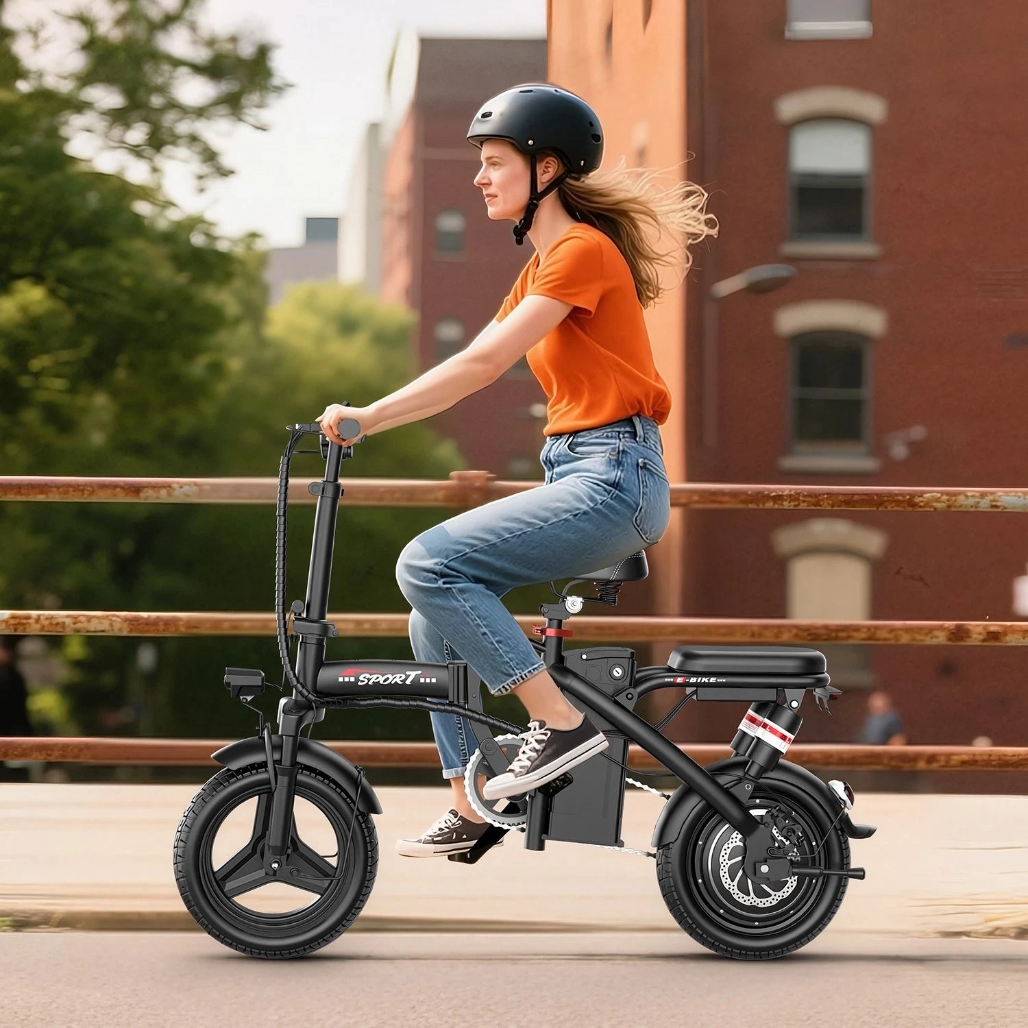 Foldable Electric Bike Peak 1000W 45Miles 25MPH E Bikes UL 2849 Certified Adult