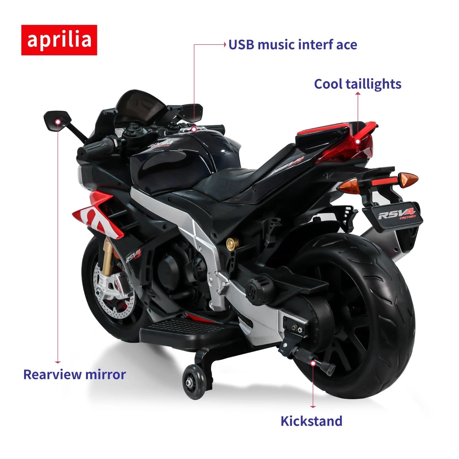 Aprilia Licensed Kids Electric Motorcycle Battery Power Dirt Bike Ride on Toy