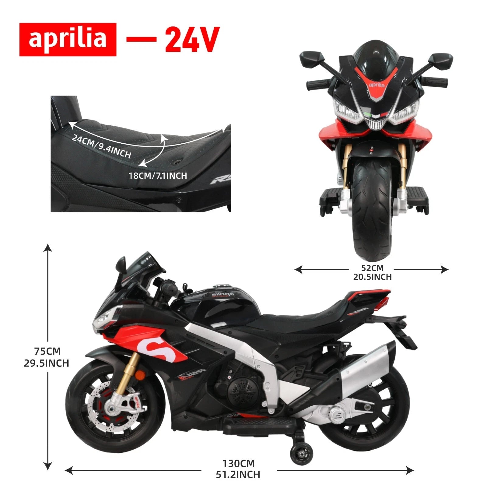 Aprilia Licensed Kids Electric Motorcycle Battery Power Dirt Bike Ride on Toy