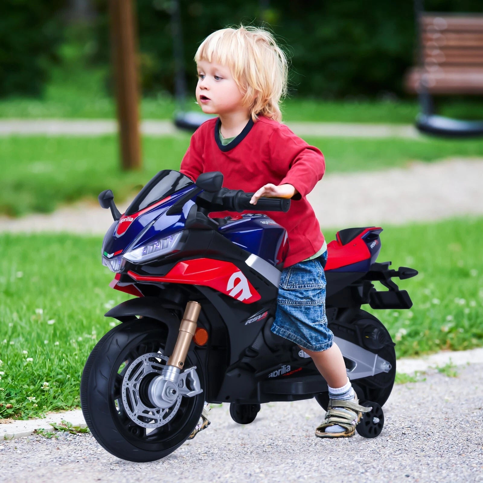 Aprilia Licensed Kids Electric Motorcycle Battery Power Dirt Bike Ride on Toy